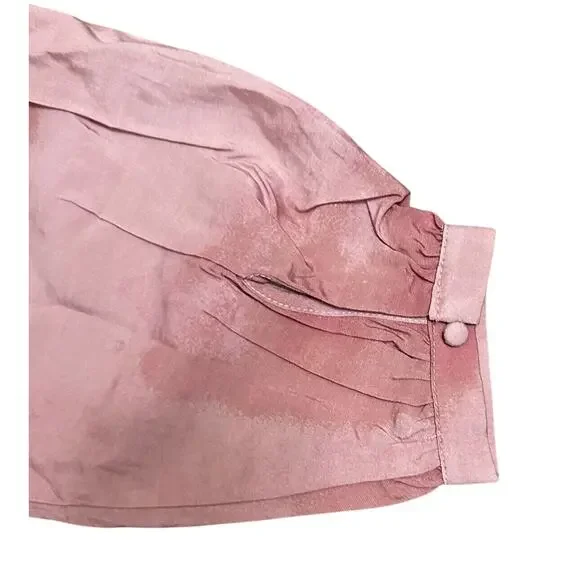 Me Jennie Garth Ruffle Neckline-Shell Pink Peasant Blouse Sz M Romantic Boho - Picture 7 of 11